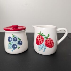 Seeds & Sunshine Fruit-Themed Ceramic Sugar and Creamer Set